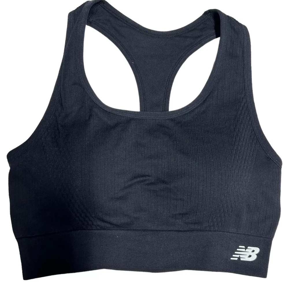 NEW BALANCE Medium Impact Sports Bra Style R001093~ Size M~BLACK~ EXCELLENT FIT